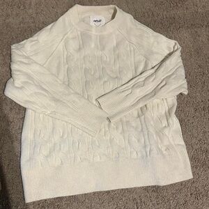 Aerie Cream Cable Knit Sweater women’s size Large